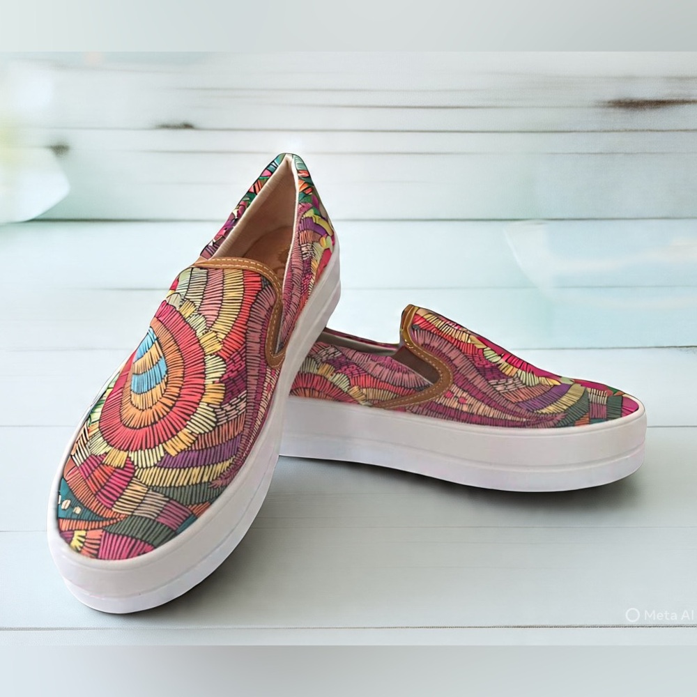 Women's Pink Multicolor Slip-On Sneakers